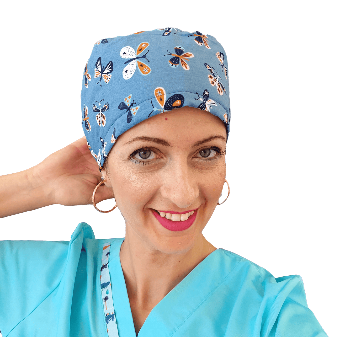 Scrub Cap -Surgical Cap Peacock- Scrub Hat Euro