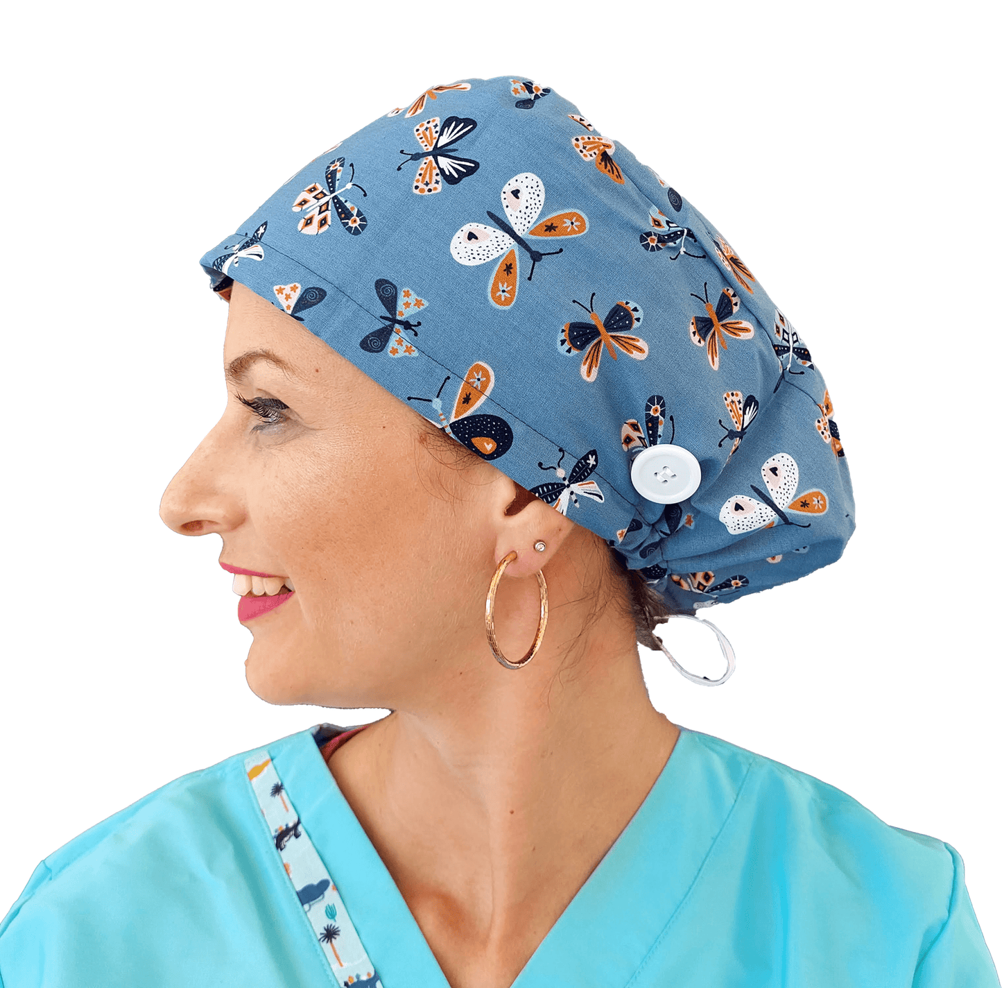 Scrub Cap -Surgical Cap Peacock- Scrub Hat Euro