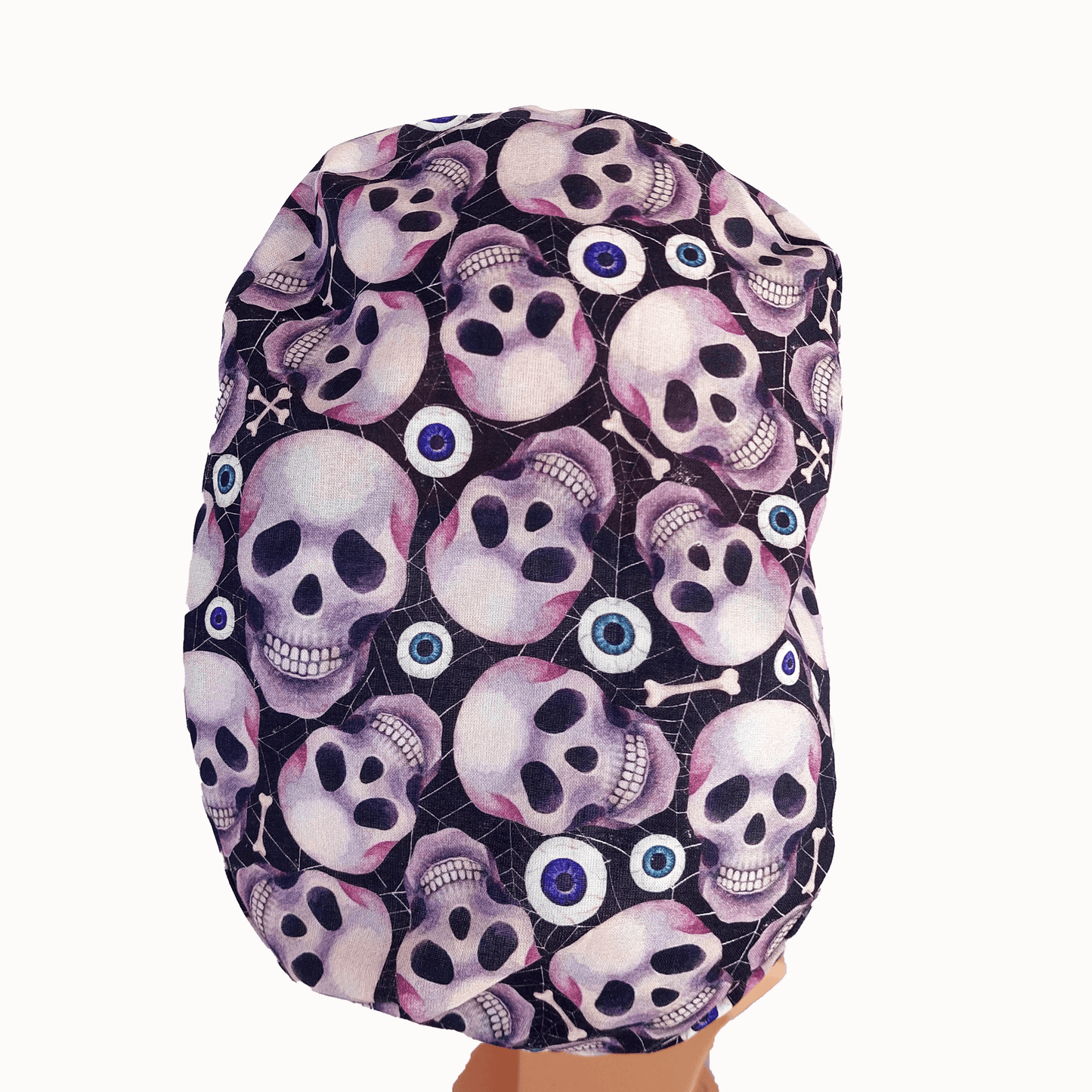 The Scary Skull Scrub Cap- Surgical Caps- Satin Lined- Halloween Cap For Nurse