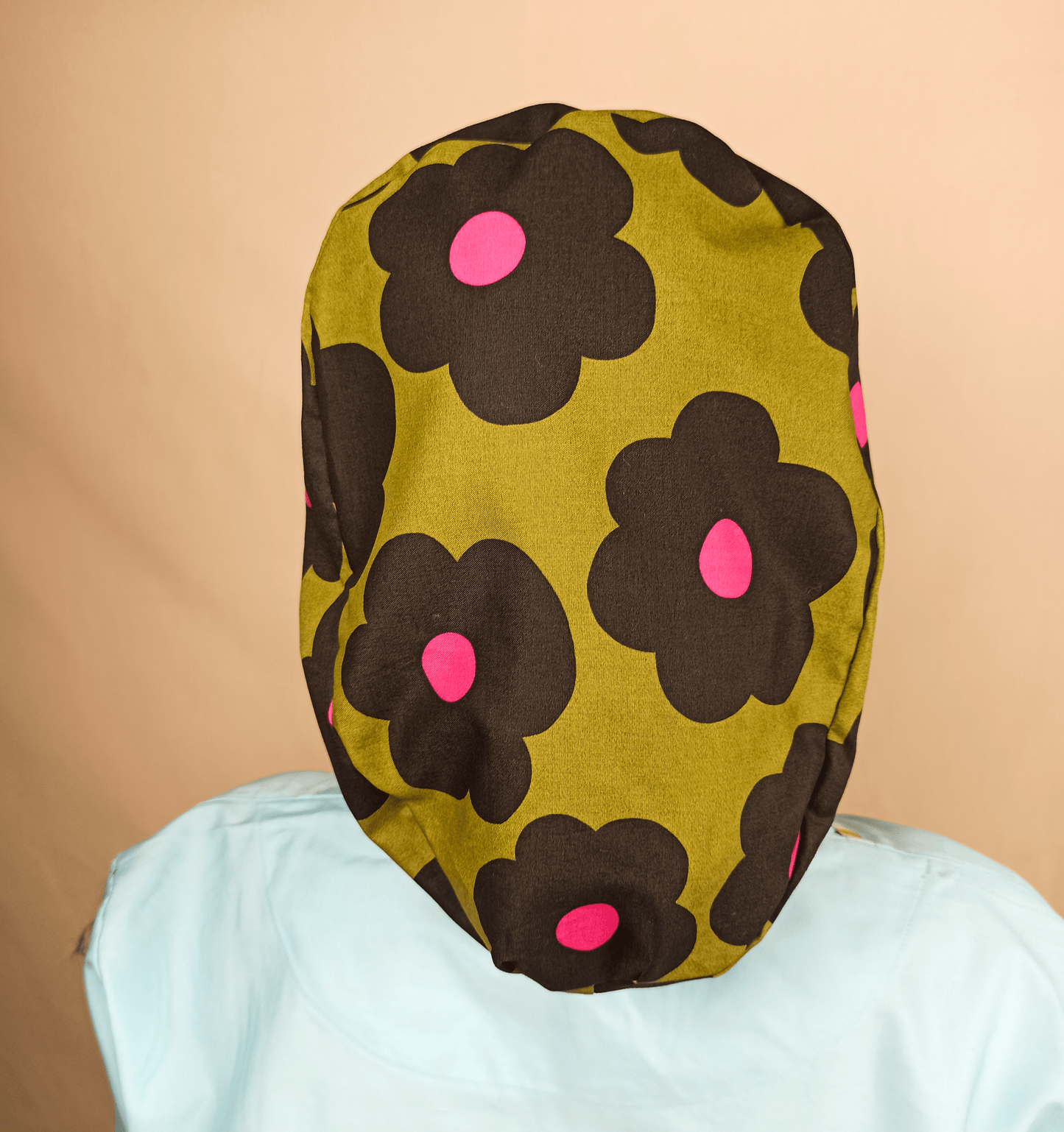 Scrub Cap Floral Daisies Surgical Cap Women Euro Hat For Nurses pink color black and pink