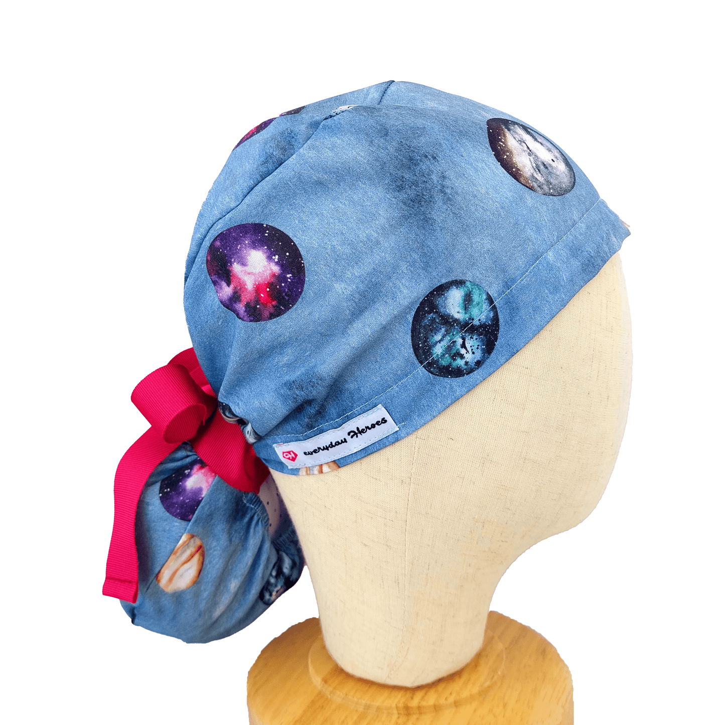 Scrub Hat with Planets Venus Moon Mars Jupiter Mercury.