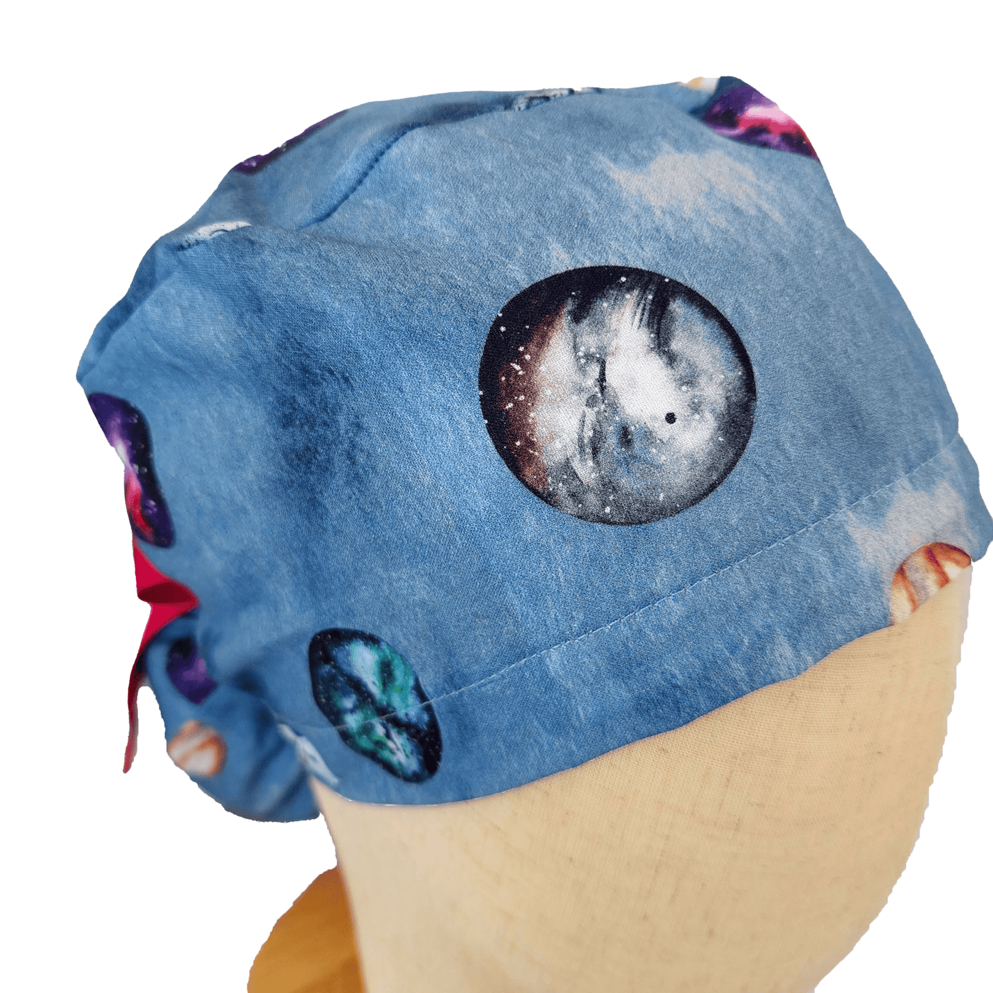 Scrub Hat with Planets Venus Moon Mars Jupiter Mercury.
