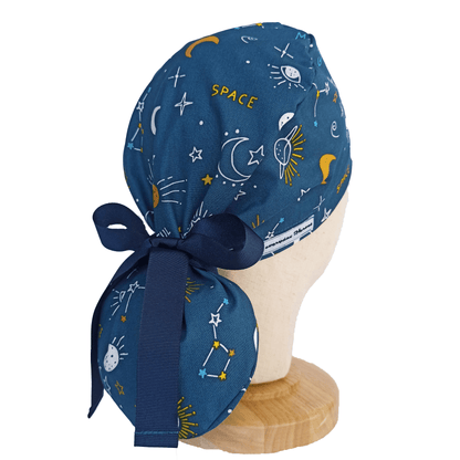 Ponytail Scrub Caps For Women Celestial - Space Scrub Cap For Nurse - [scrub_hat]-[scrub_cap_for_women]-[surgical_cap]