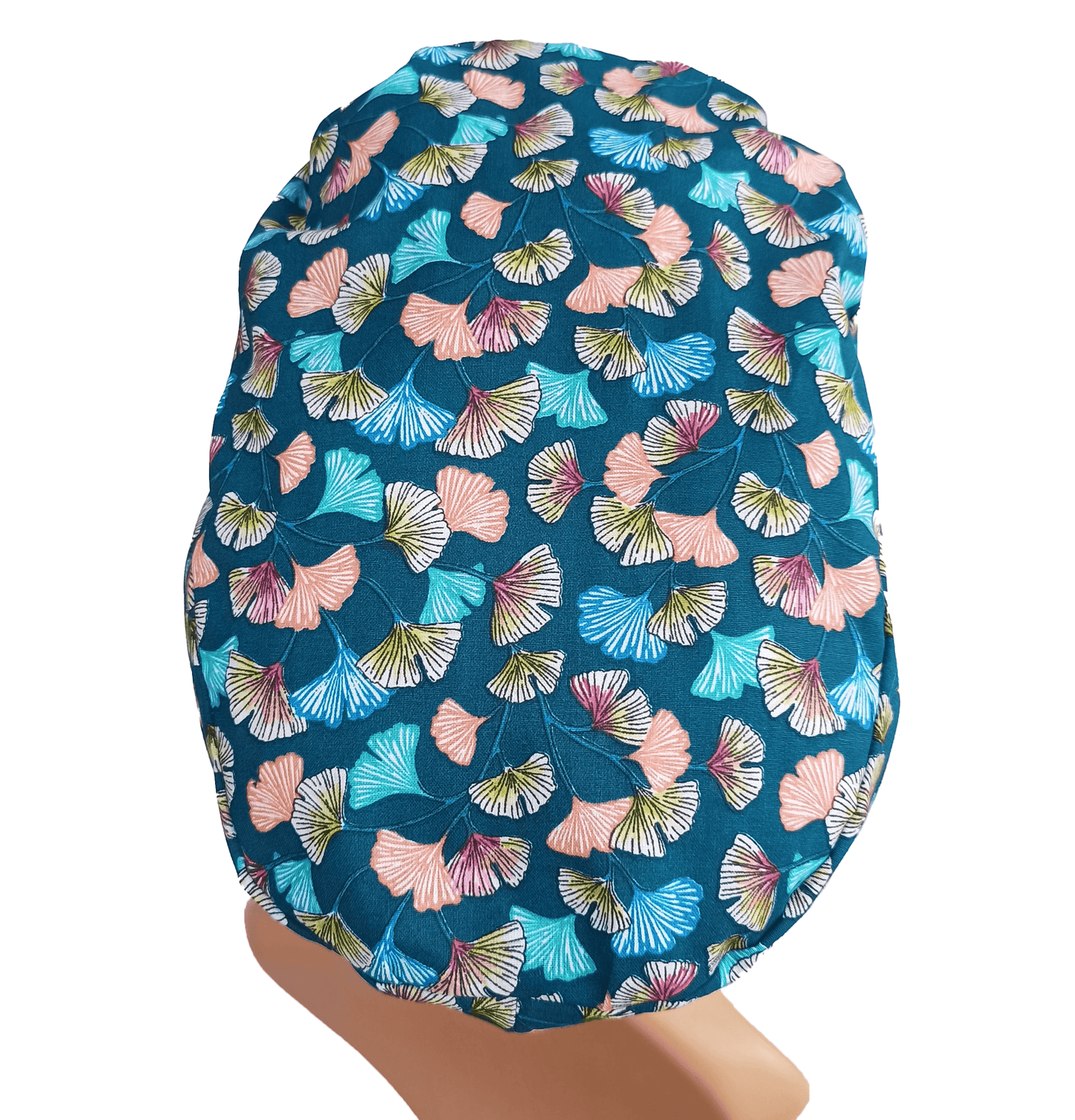 Scrub Cap Satin Lined - Surgical Cap Women Leaves - [scrub_hat]-[scrub_cap_for_women]-[surgical_cap]