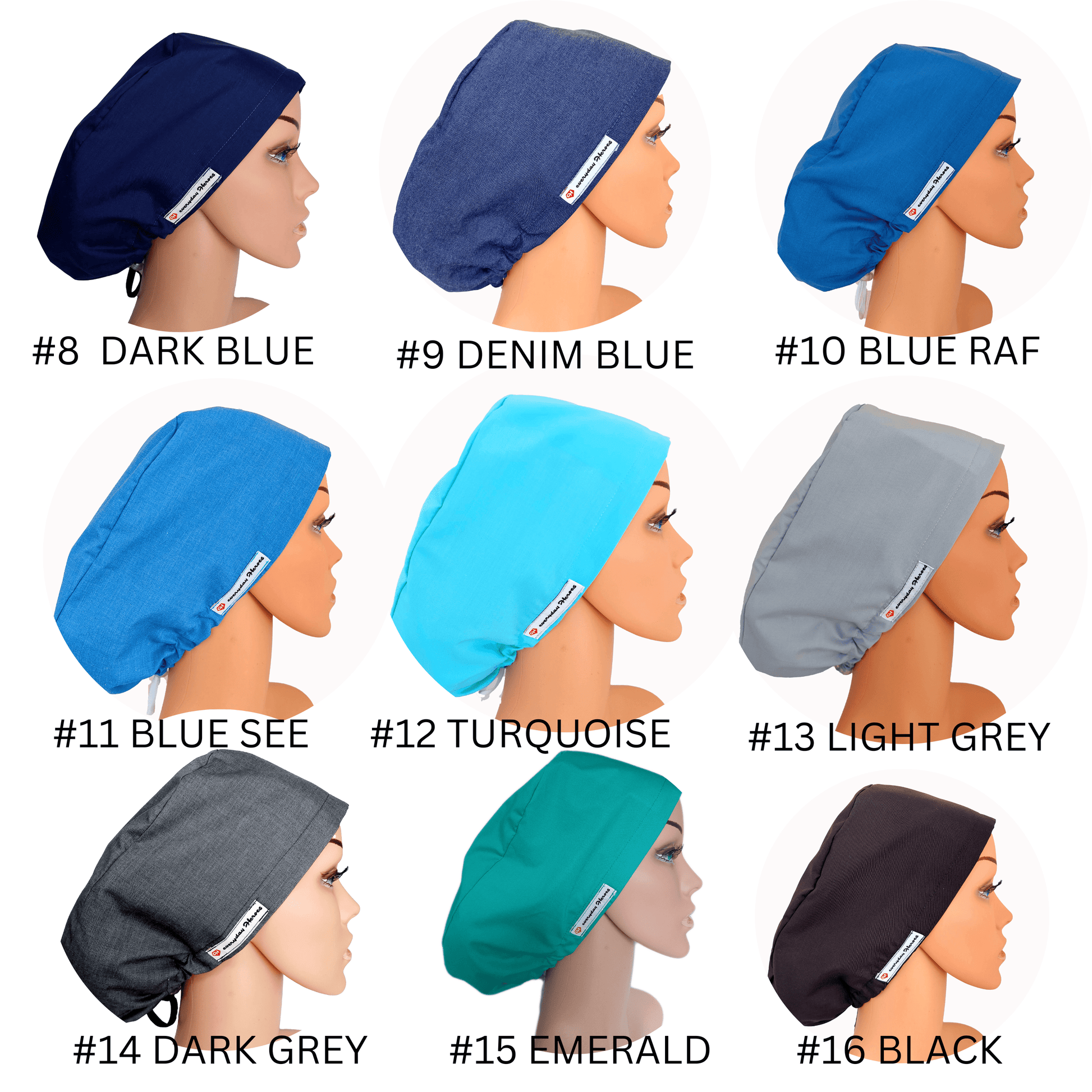 Custom Scrub Caps for Nurses-Solid Colors with Name Personalization-Satin Inside