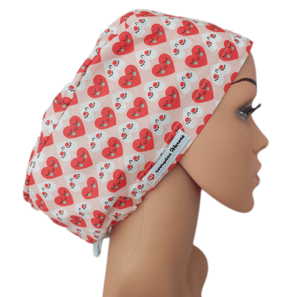 Scrub Cap -Surgical Cap Red and Pink Hearts - [scrub_hat]-[scrub_cap_for_women]-[surgical_cap]