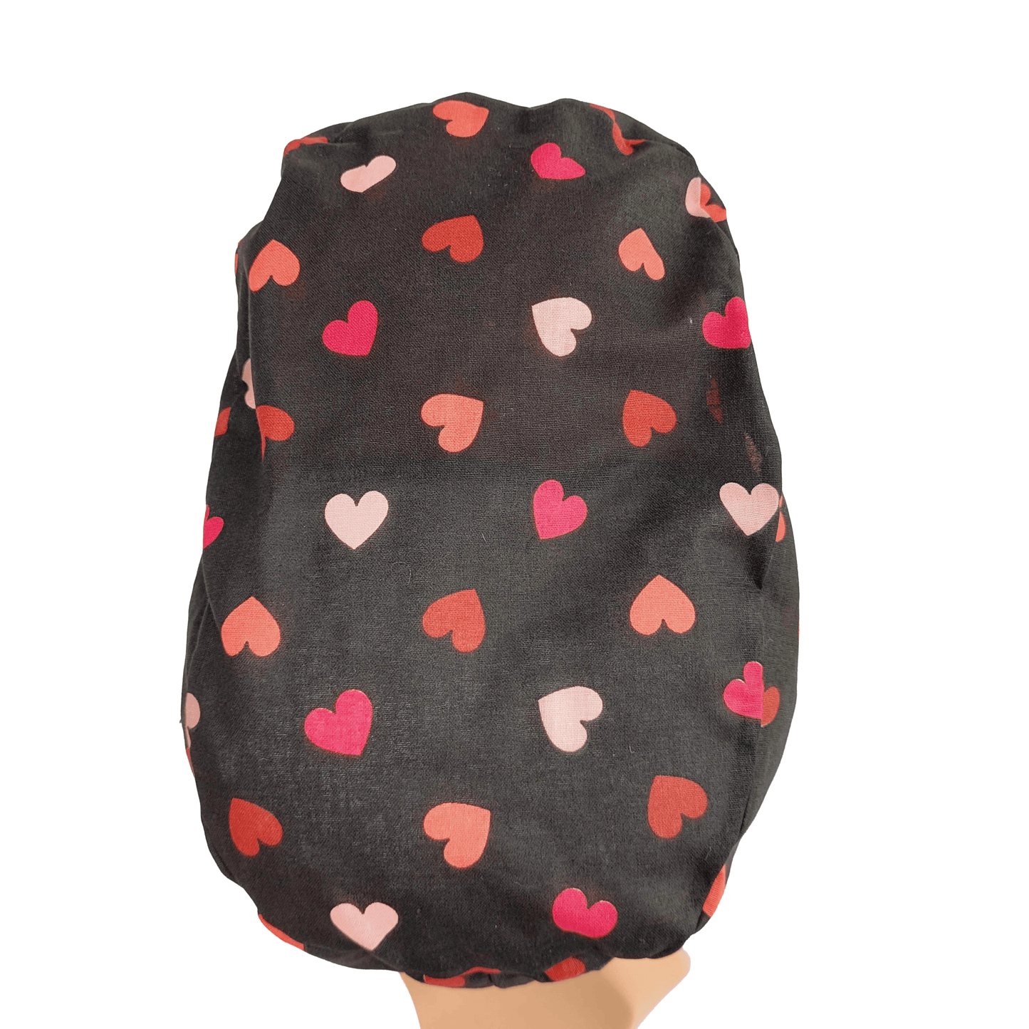 Euro Surgical Scrub Cap With Red and Pink Hearts - [scrub_hat]-[scrub_cap_for_women]-[surgical_cap]