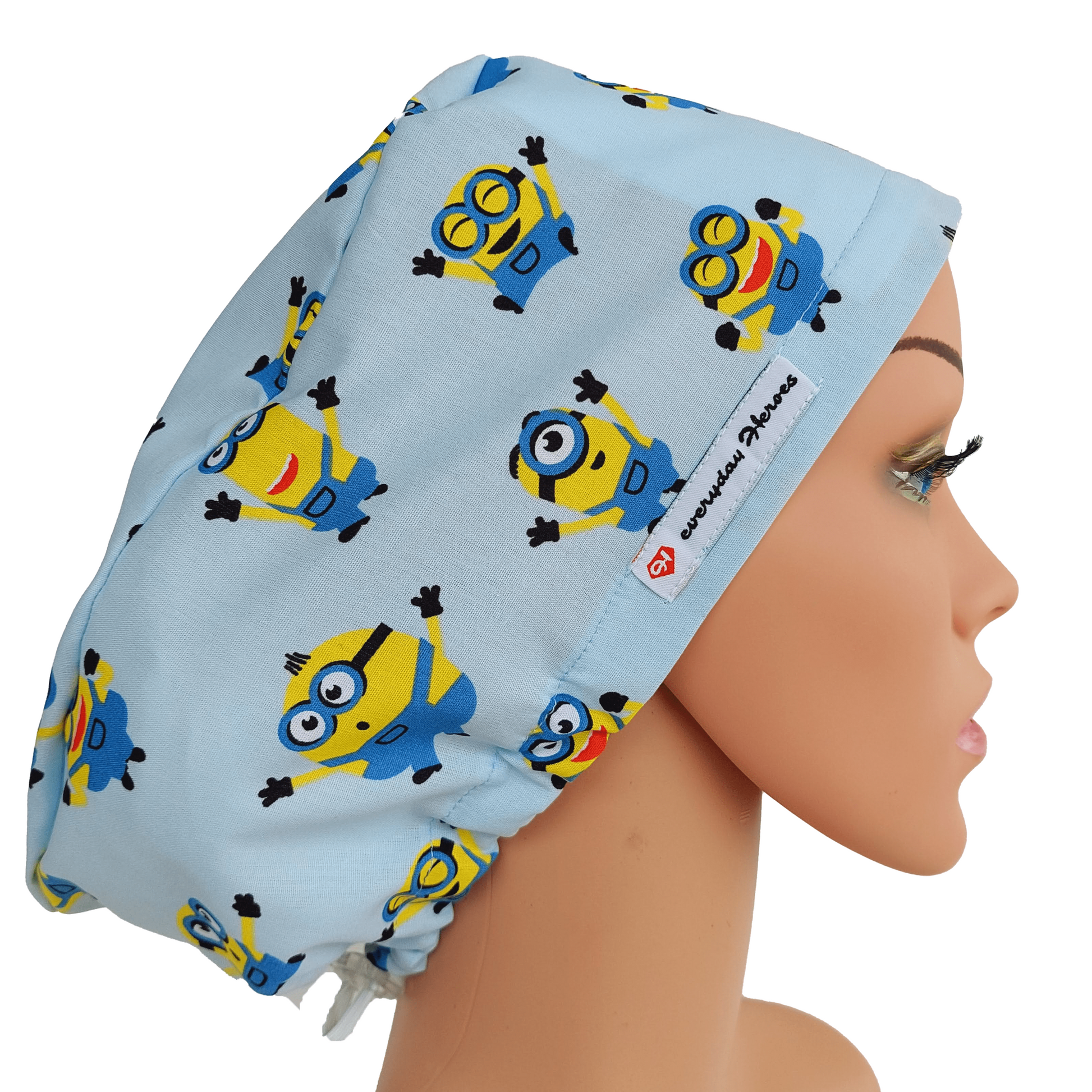 Scrub Cap -Surgical Cap Minions in Blue - [scrub_hat]-[scrub_cap_for_women]-[surgical_cap]