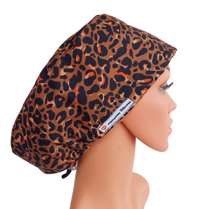 Scrub Cap -Surgical Cap Leopard - [scrub_hat]-[scrub_cap_for_women]-[surgical_cap]