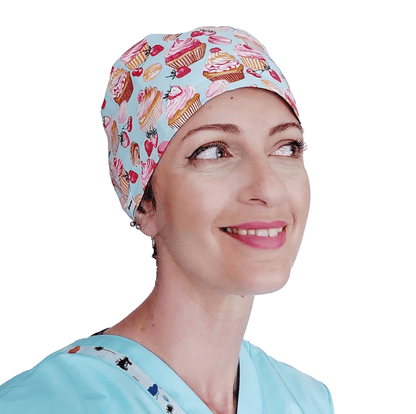 Satin Scrub Cap -Surgical Cap Women Floral - [scrub_hat]-[scrub_cap_for_women]-[surgical_cap]