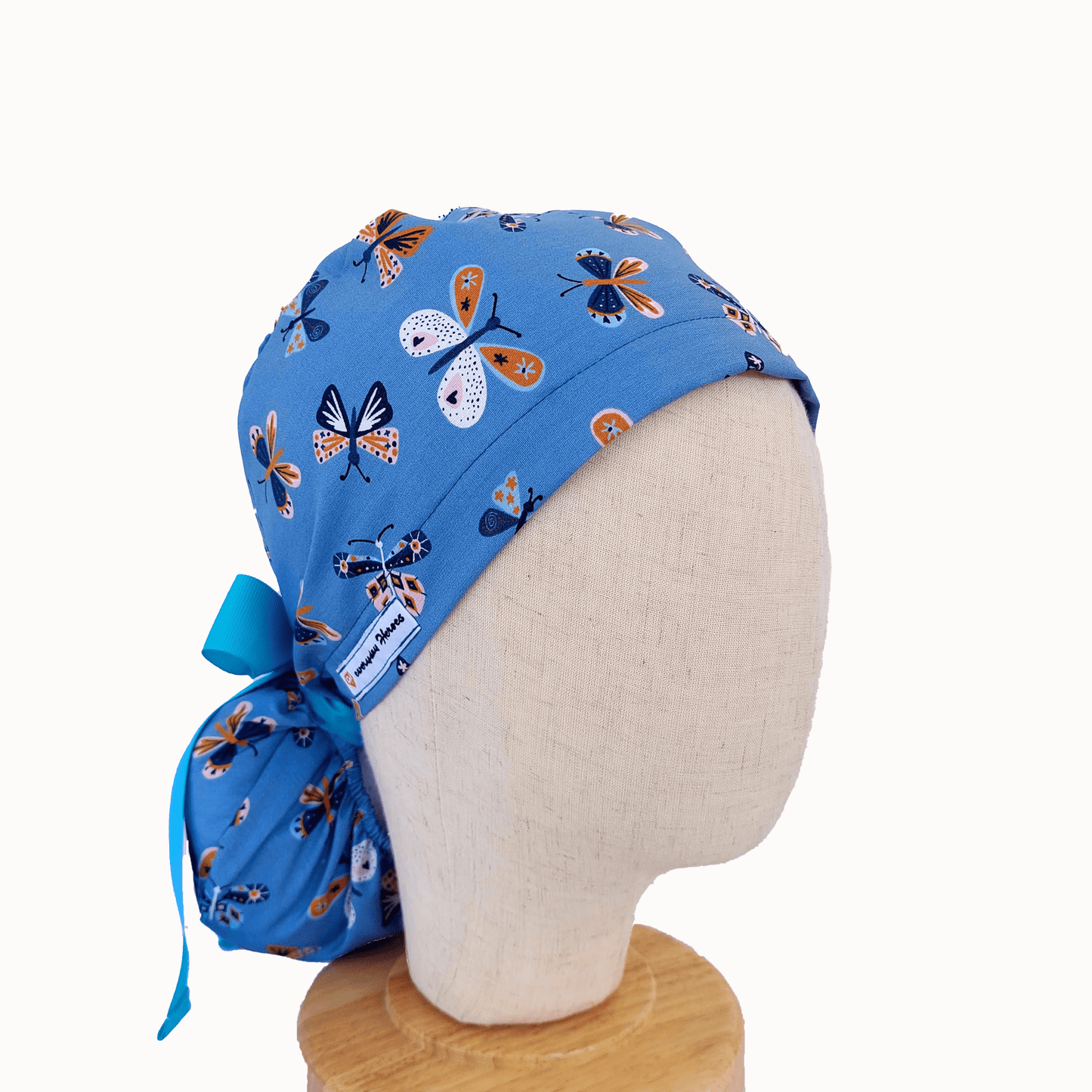 Ponytail Scrub Cap with Butterflies - Surgical Cap for Medical Professionals  Comfortable and Stylish - [scrub_hat]-[scrub_cap_for_women]-[surgical_cap]