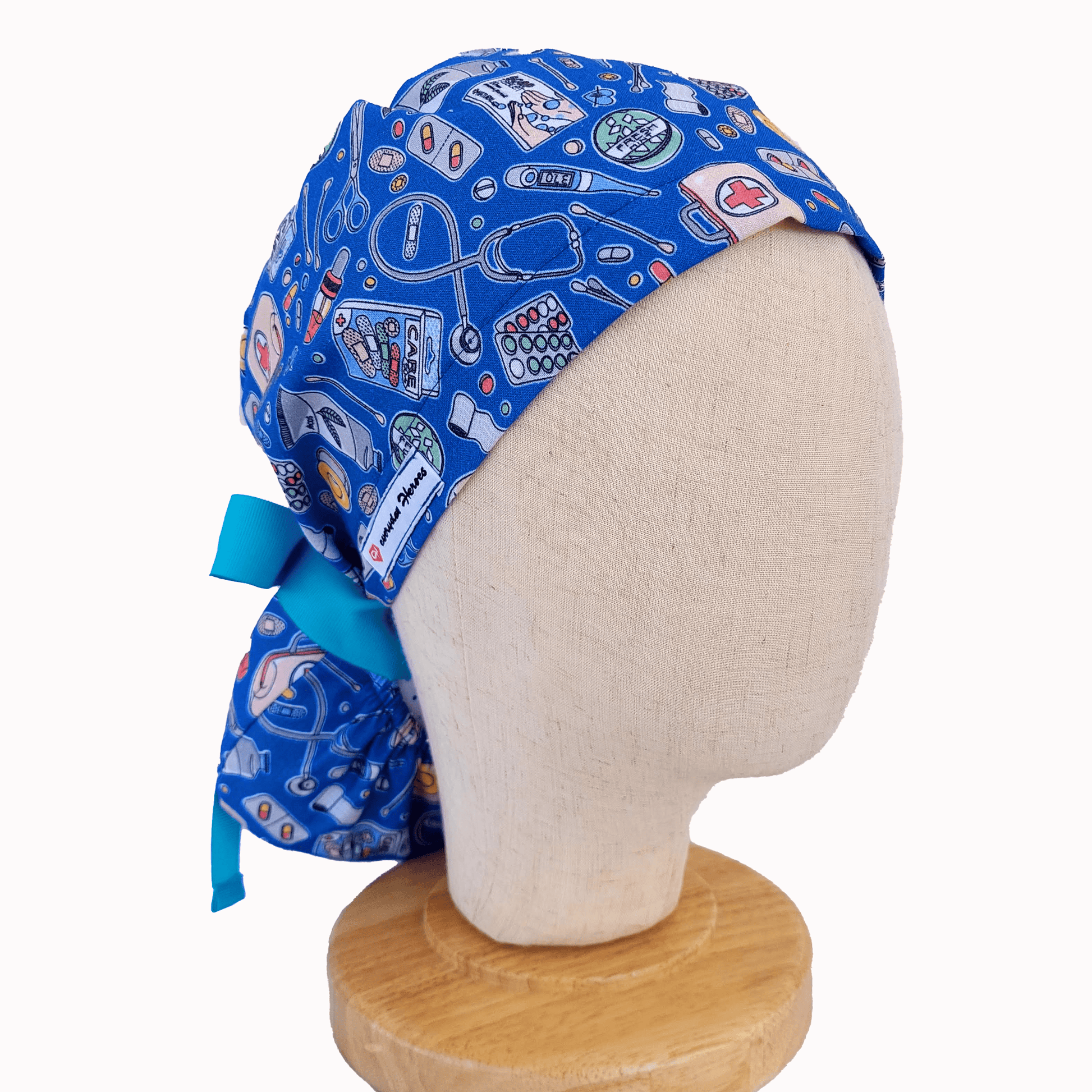 Heartbeat Surgical Scrub Cap for Ponytails - Professional Scrub Hat