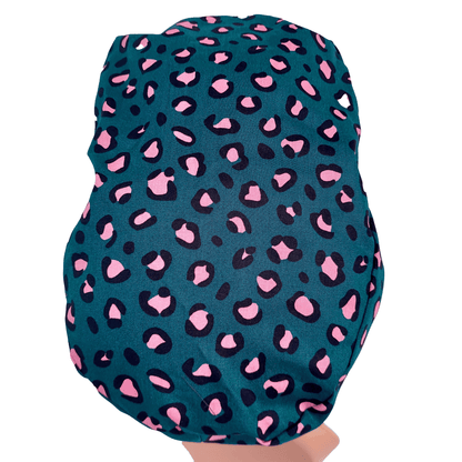 The Best Seller Leopard Scrub Cap -Satin Lined Surgical Cap Pink & Green