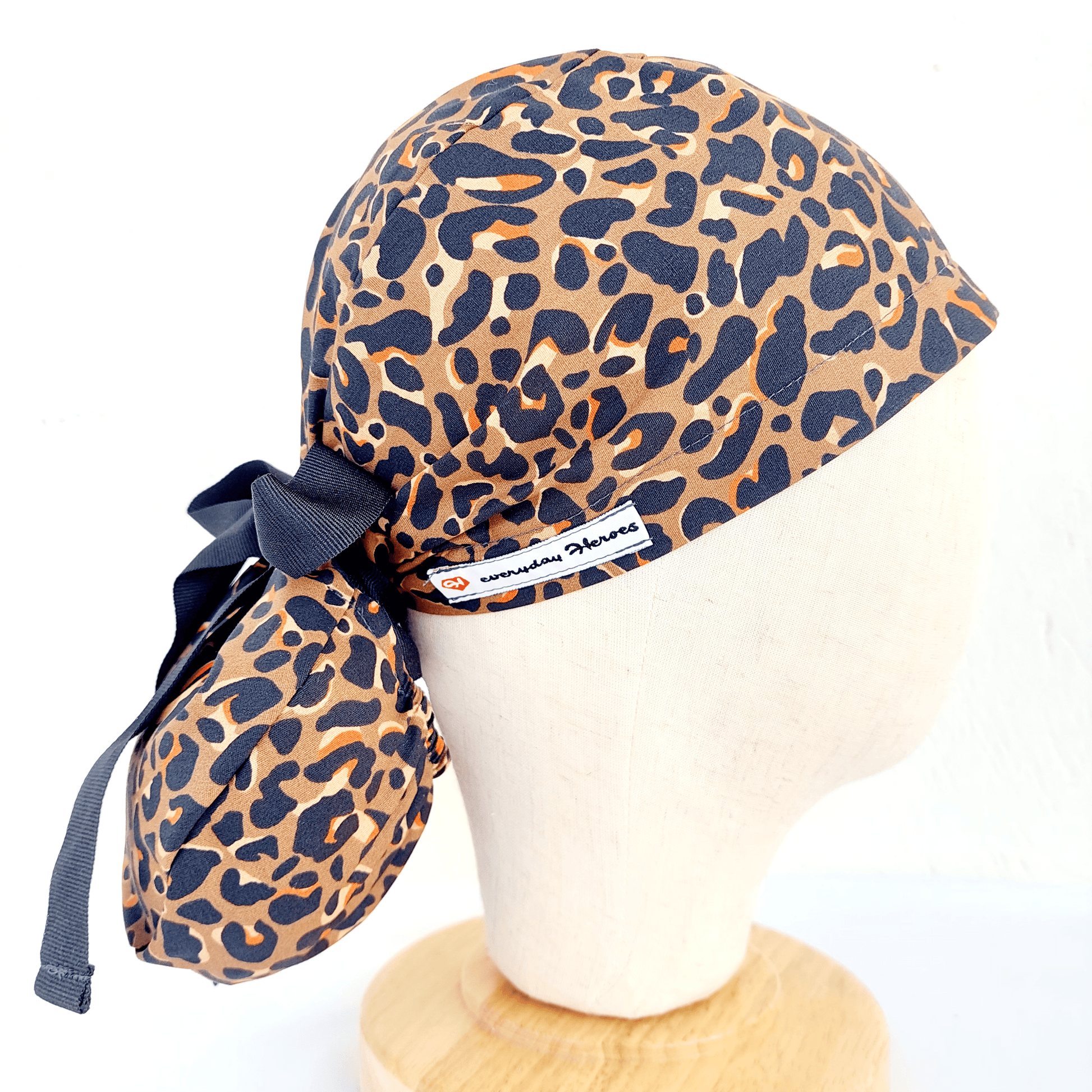 Surgical Ponytail Scrub Cap in Classic Leopard