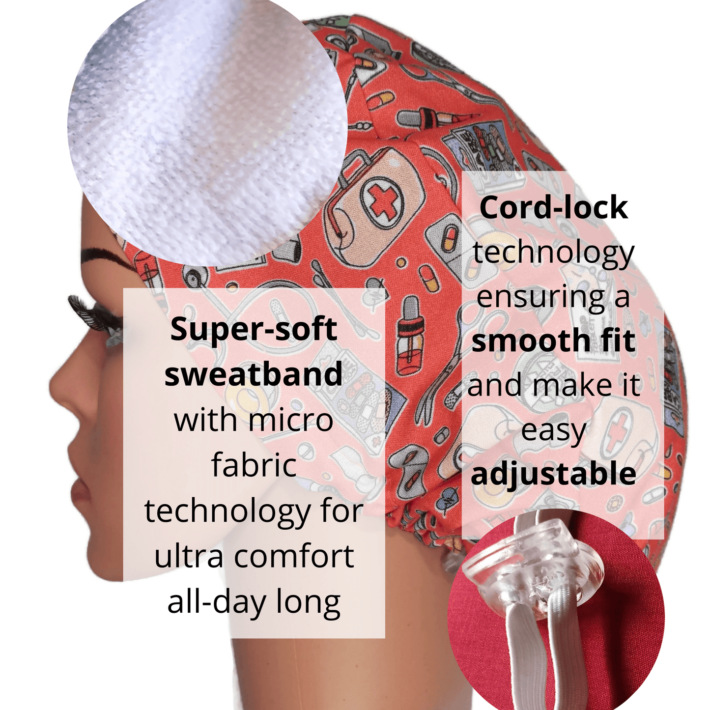 Satin Scrub Cap -Surgical Cap Women Floral - [scrub_hat]-[scrub_cap_for_women]-[surgical_cap]