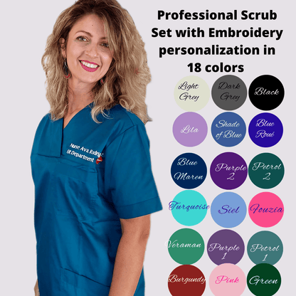 Profesional Scrubs-Name Personalization Scrub Set- Professional Medical Doctor Scrubs - [scrub_hat]-[scrub_cap_for_women]-[surgical_cap]