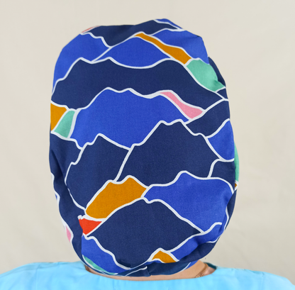 Sea Waves Scrub Cap Custom - Surgical Cap Satin Lined