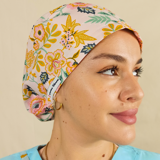 blossom floral scrub cap