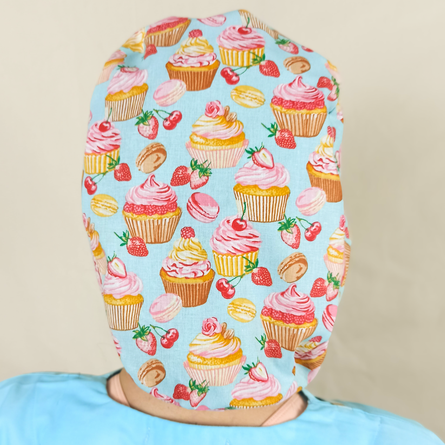 Sweet Cupcakes Scrub Cap - Satin Lined & Name Embroidery Personalization Option