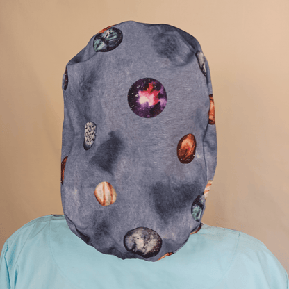 planets scrub cap for women with satin lining 