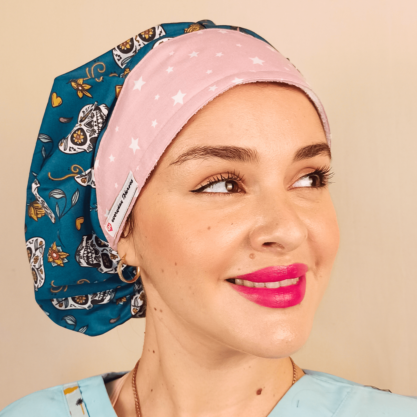 custom scrub cap bouffant for women