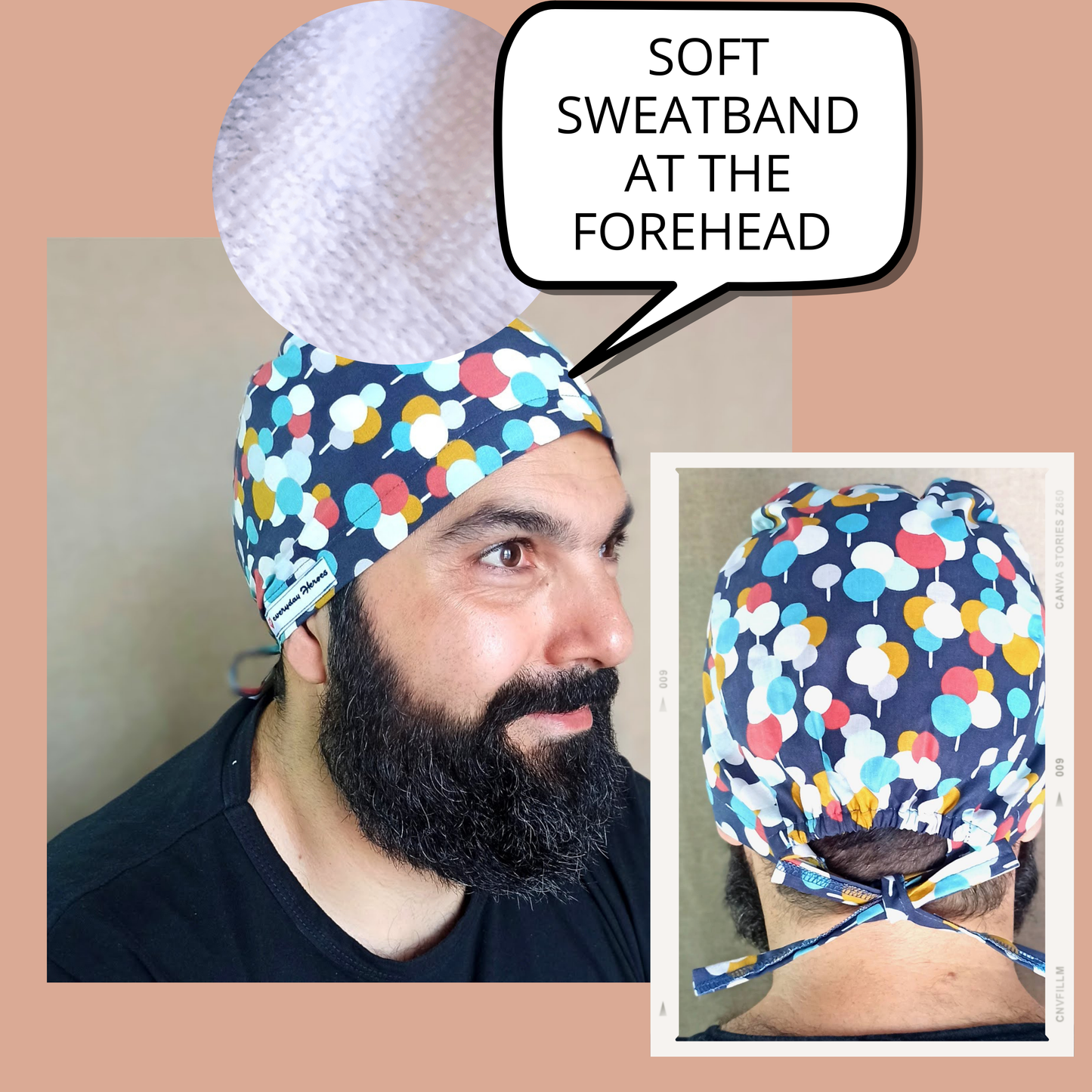 Custom Custom Name Personalization Scrub Cap Mens Surgeons Scrub Hat Gift For Doctors. - [scrub_hat]-[scrub_cap_for_women]-[surgical_cap]