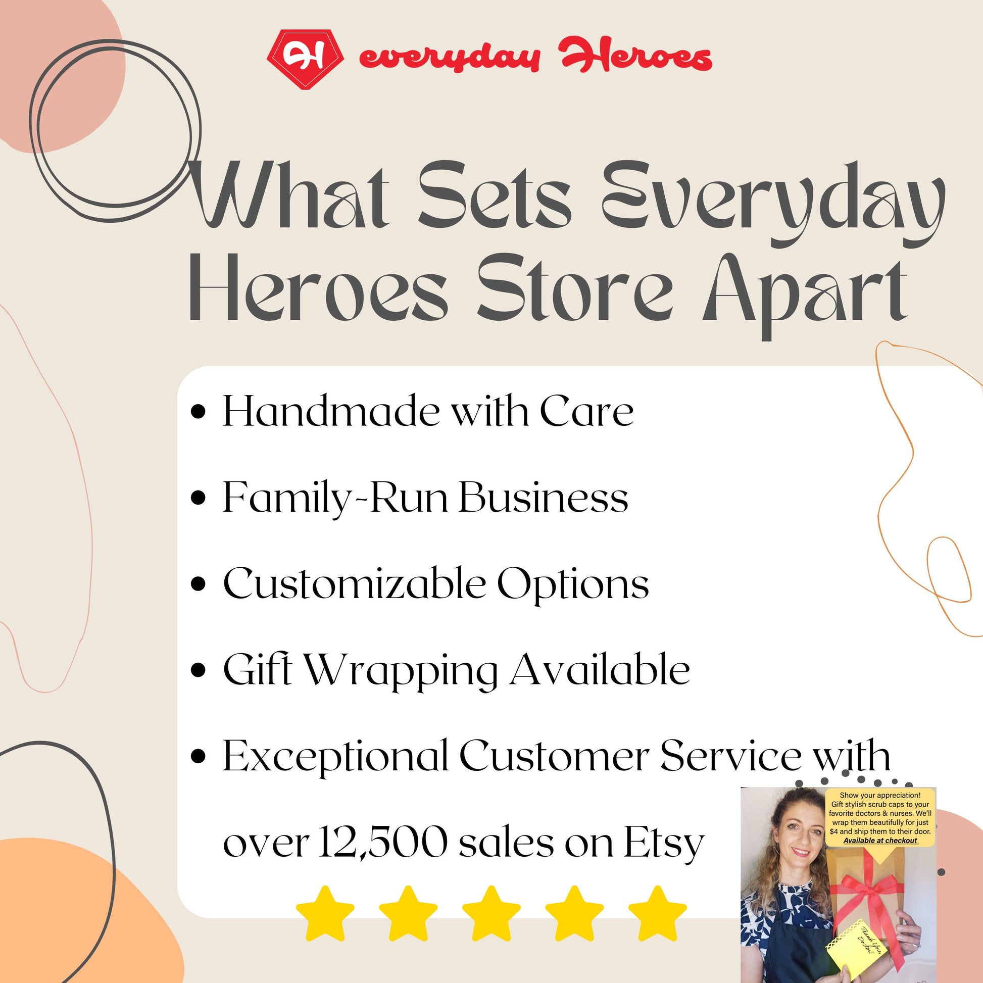 a flyer for a store called what sets everyday hero&#39;s store apart