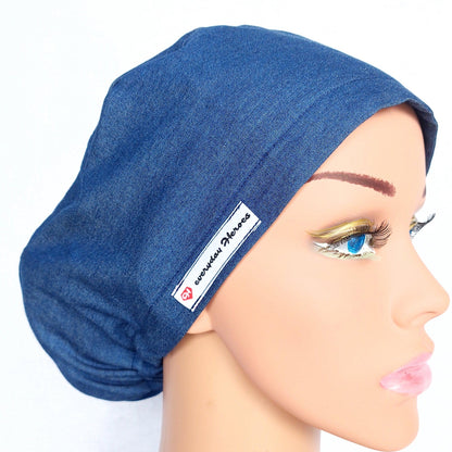 Scrub Cap -Surgical Cap Blue Denim - [scrub_hat]-[scrub_cap_for_women]-[surgical_cap]