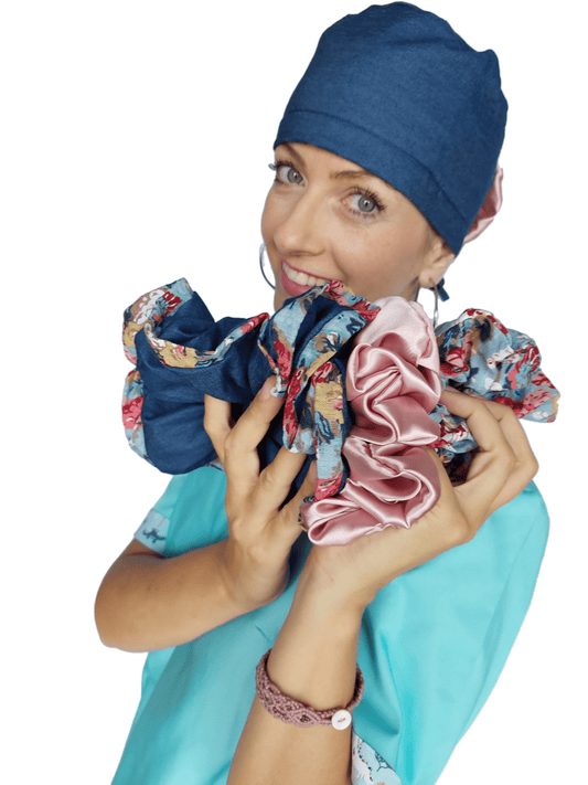 Unisex Surgical Scrub cap soft denim - [scrub_hat]-[scrub_cap_for_women]-[surgical_cap]