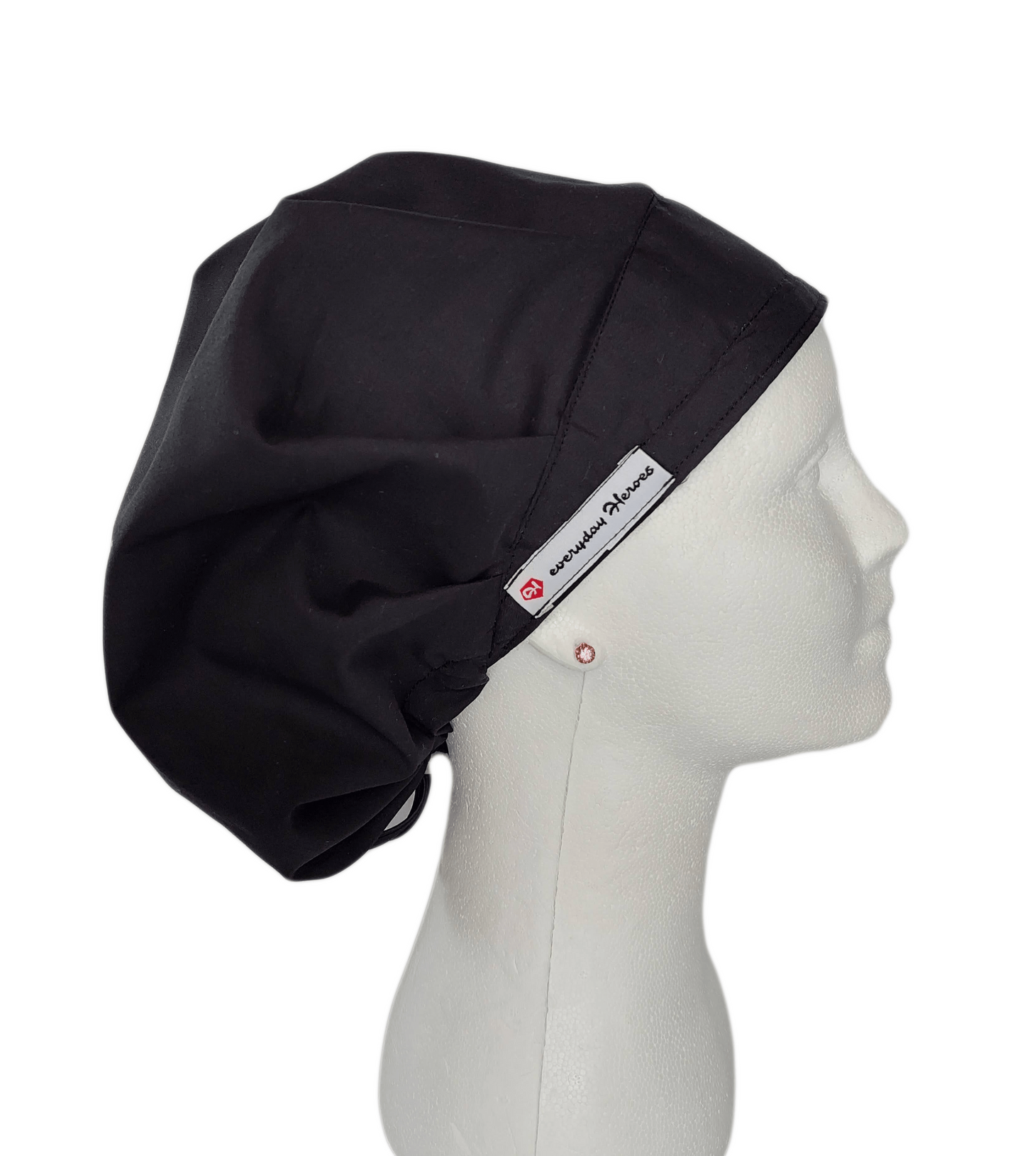 Scrub Cap Bouffant Black - [scrub_hat]-[scrub_cap_for_women]-[surgical_cap]