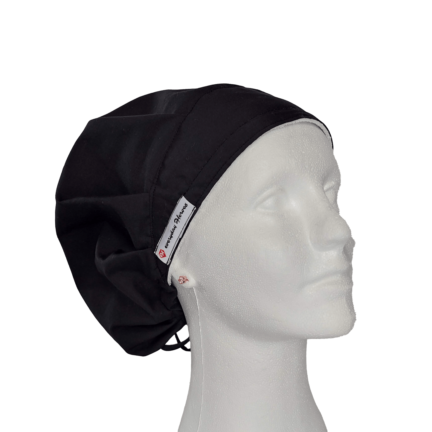 Scrub Cap Bouffant Black - [scrub_hat]-[scrub_cap_for_women]-[surgical_cap]