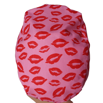 Scrub Cap -Surgical Cap Pink Kiss - [scrub_hat]-[scrub_cap_for_women]-[surgical_cap]