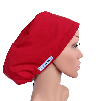 Scrub Cap -Surgical Cap Solid Red Burgundy - [scrub_hat]-[scrub_cap_for_women]-[surgical_cap]